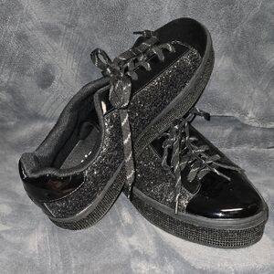 Aris Women's Black Sparkle Sneakers